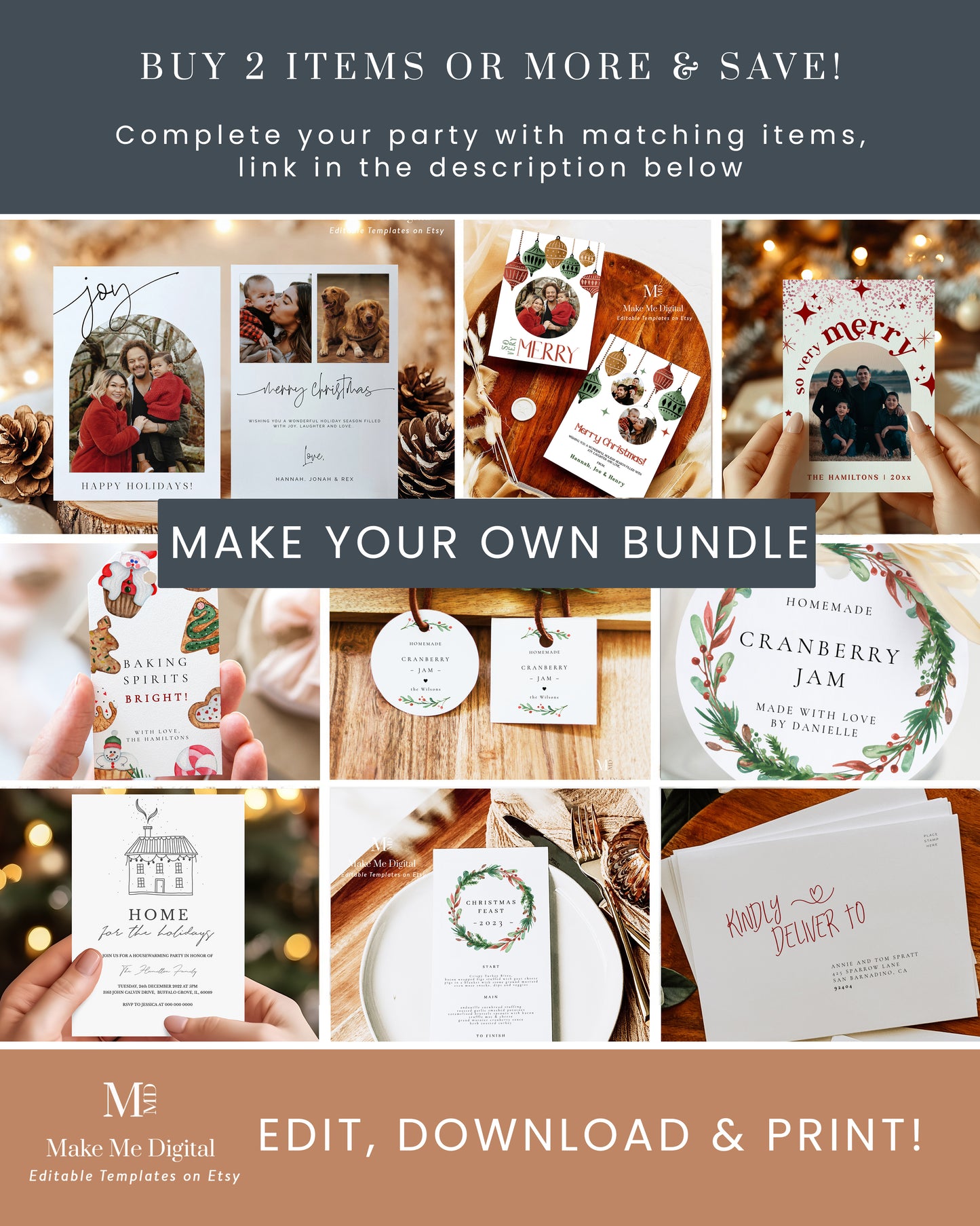 2024 Retro Year-in-Review Photo Christmas Card & Family Newsletter Template