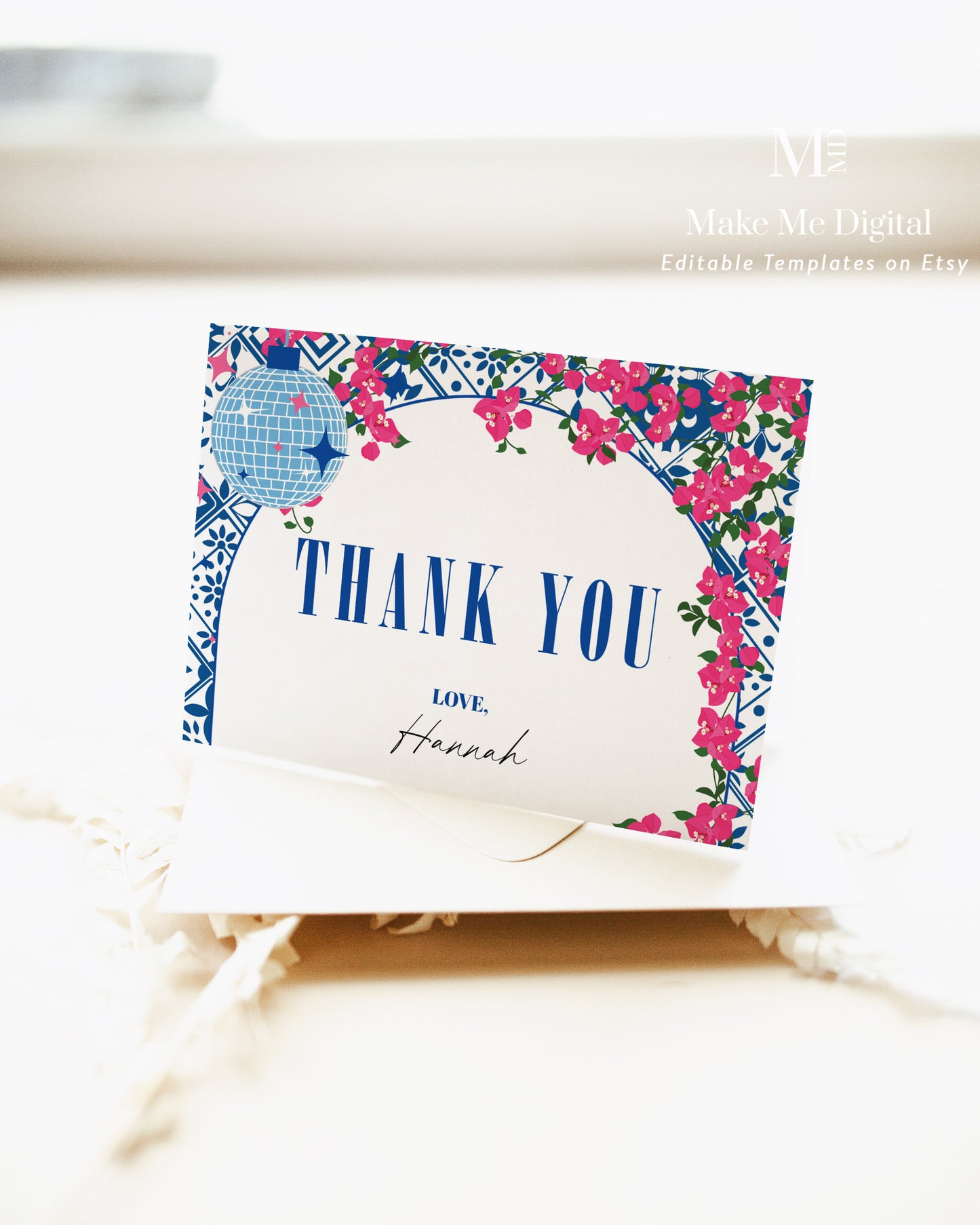 Thank you Dancing Queen Bridal Shower card template