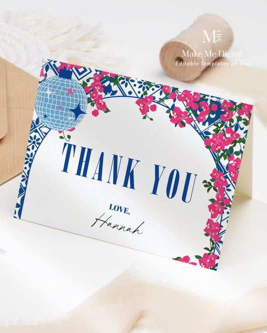 Thank you Dancing Queen Bridal Shower card template