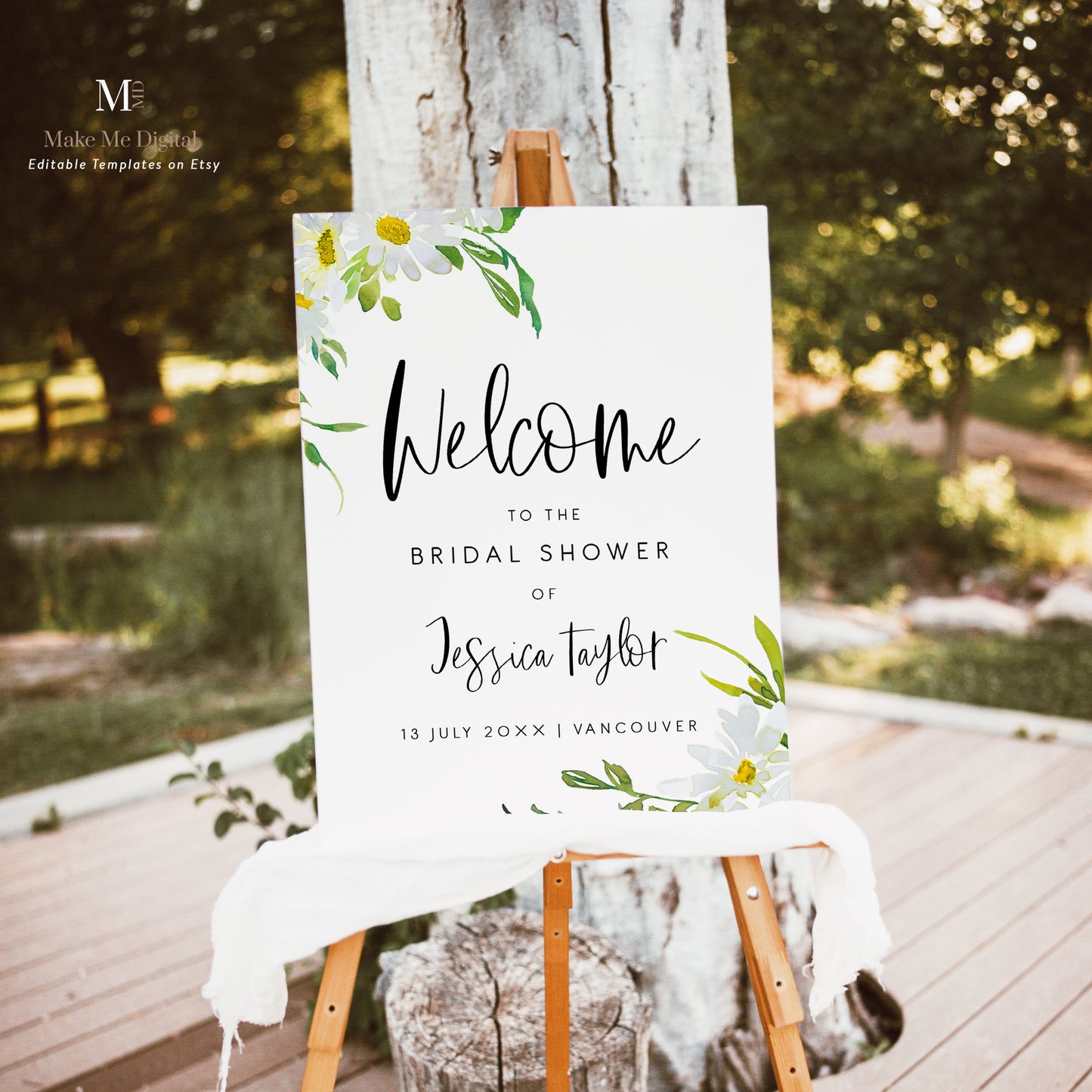 Delicate Daisy Bridal Shower Welcome Sign