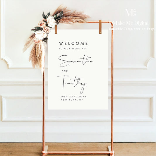 Elegant Boho Wedding Welcome Sign