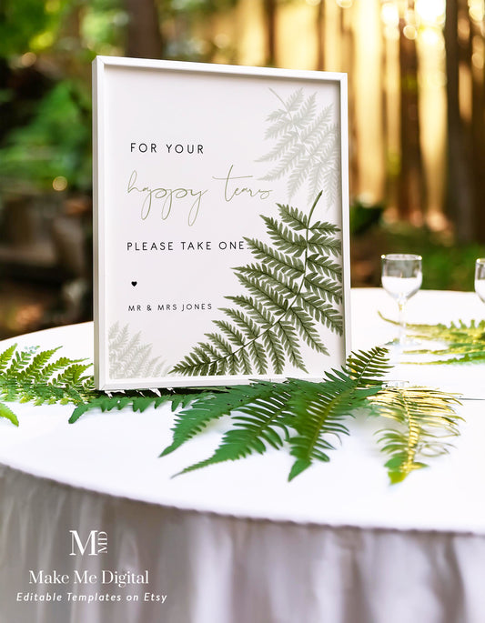 Watercolour Fern For Your Happy Tears Sign