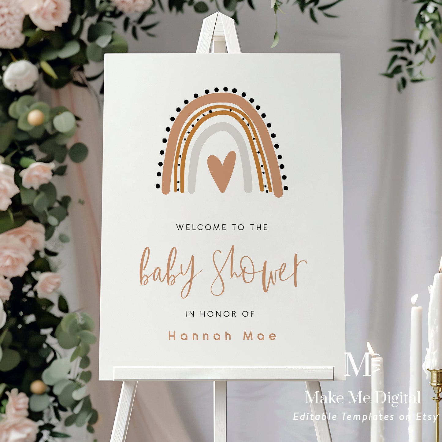 Rainbow Baby Shower Welcome Sign