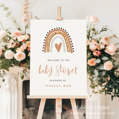 Rainbow Baby Shower Welcome Sign