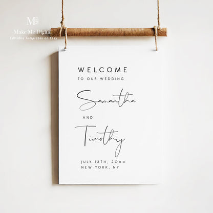 Elegant Boho Wedding Welcome Sign