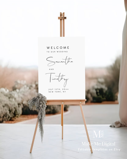 Elegant Boho Wedding Welcome Sign