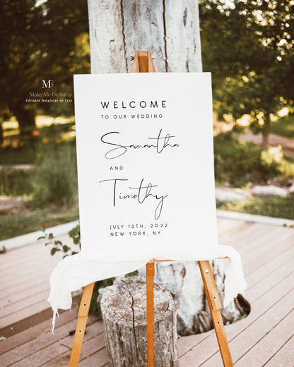 Elegant Boho Wedding Welcome Sign