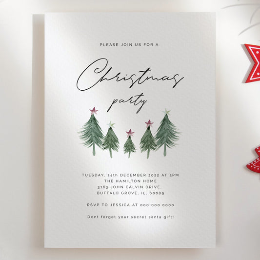 Christmas Trees Party Invitation