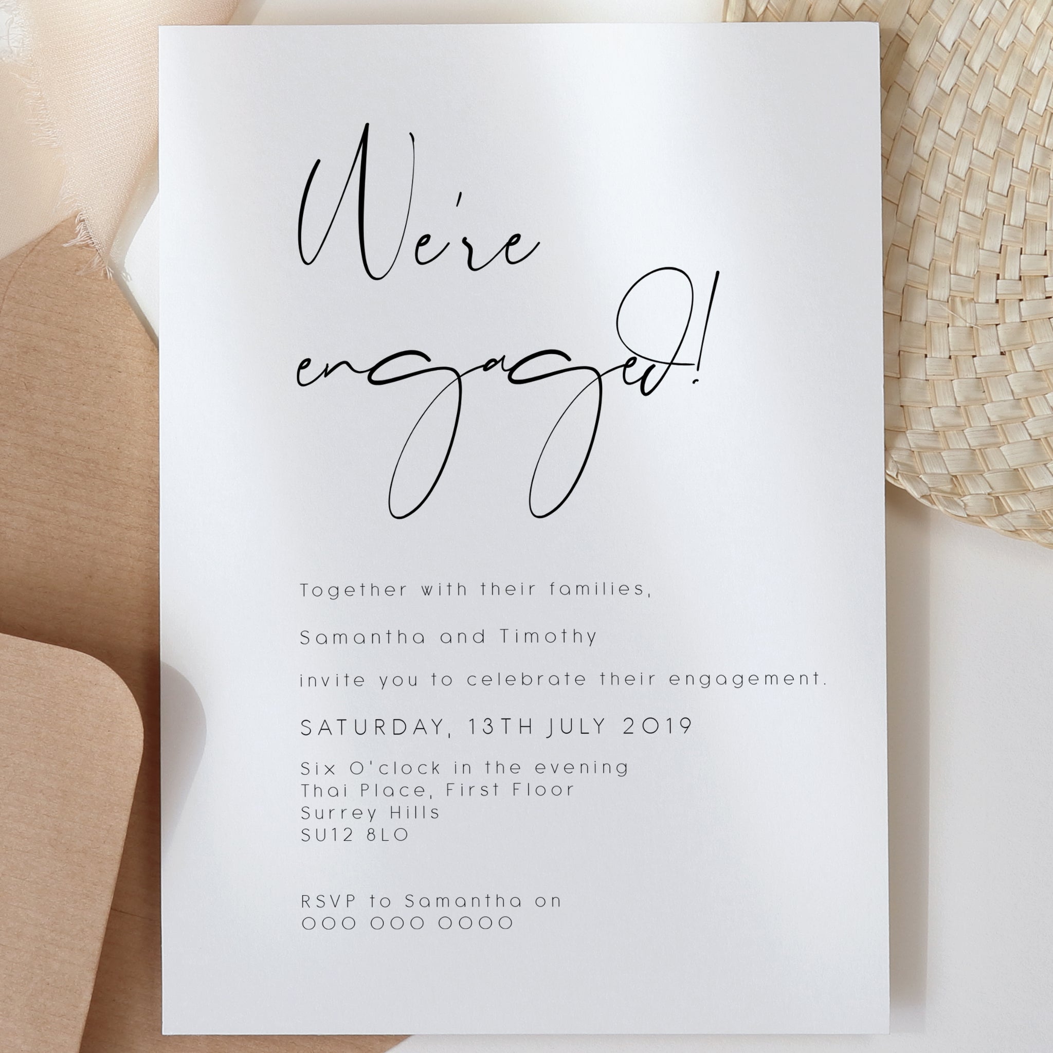 Elegant Engagement Party Invitation – Make Me Digital: printable event ...