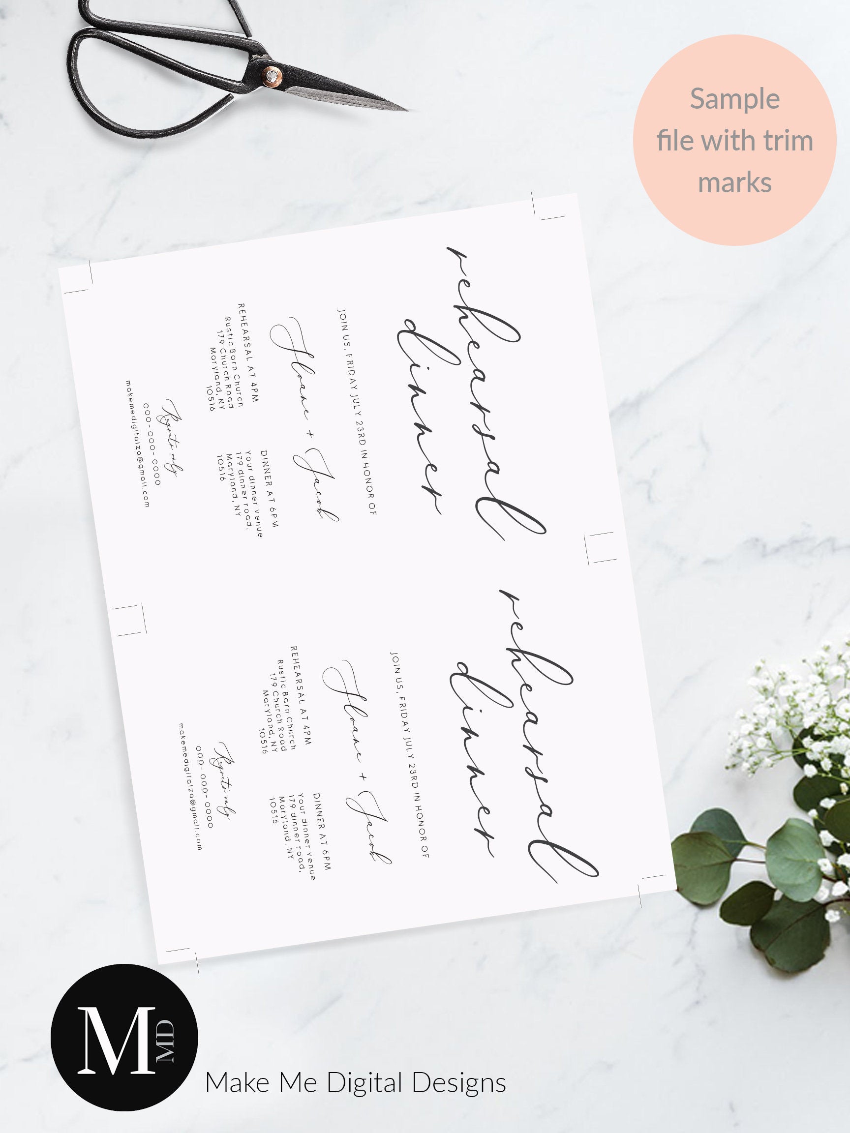 Wedding Rehearsal Dinner invitation,  Rehearsal Dinner Invite, Instant Download, editable template 110