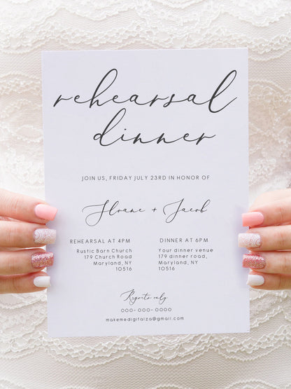 Wedding Rehearsal Dinner invitation,  Rehearsal Dinner Invite, Instant Download, editable template 110