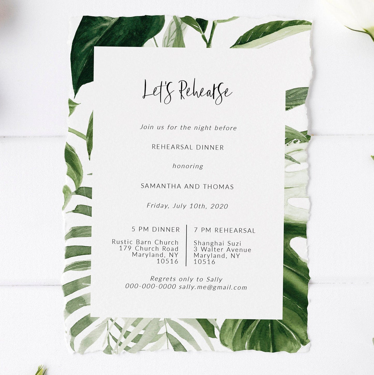 Tropical Wedding Rehearsal Dinner invitation,  Palm leaf Rehearsal Dinner Invite, Instant Download, monstera wedding editable template 126