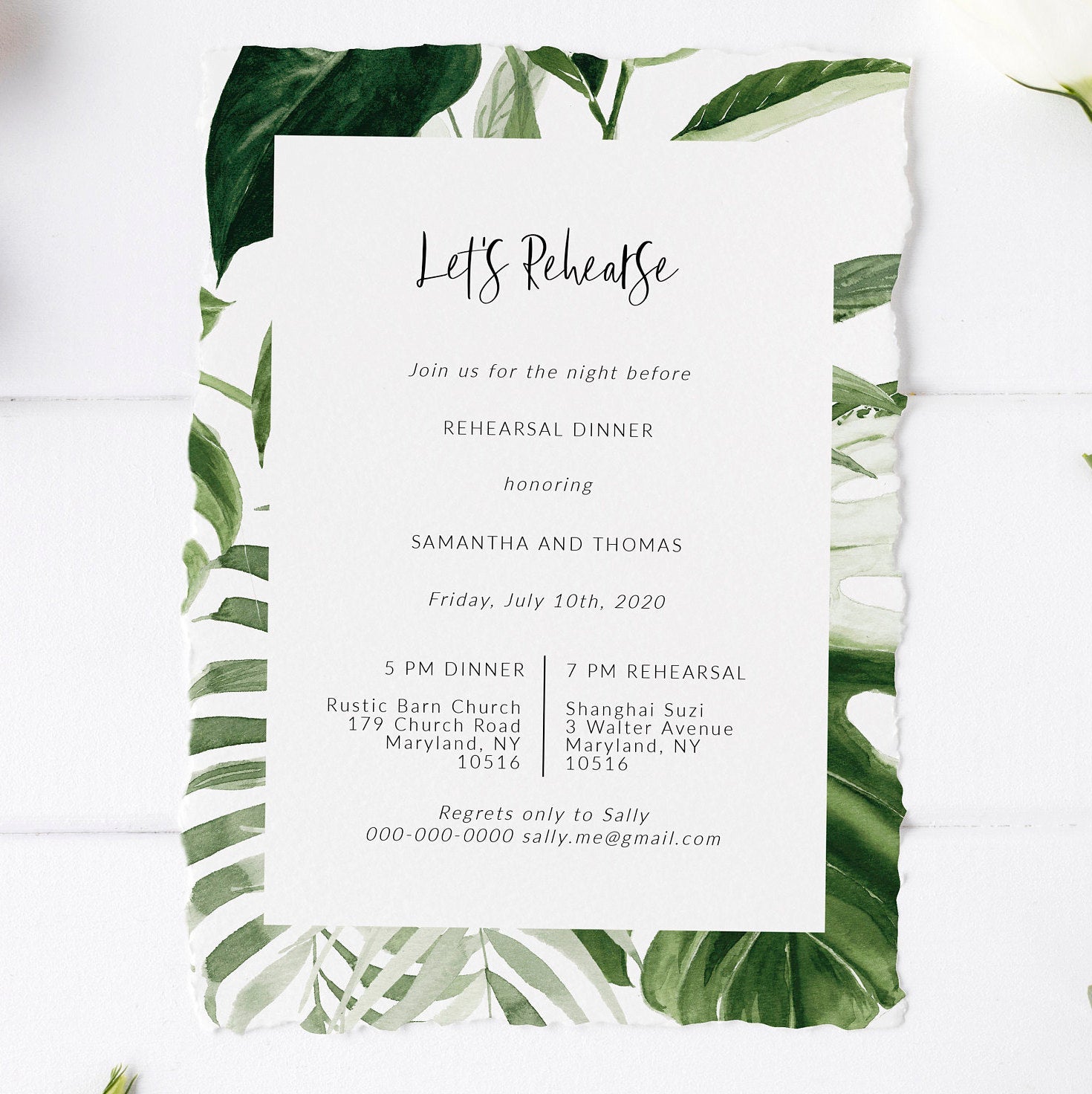 Tropical Wedding Rehearsal Dinner invitation,  Palm leaf Rehearsal Dinner Invite, Instant Download, monstera wedding editable template 126