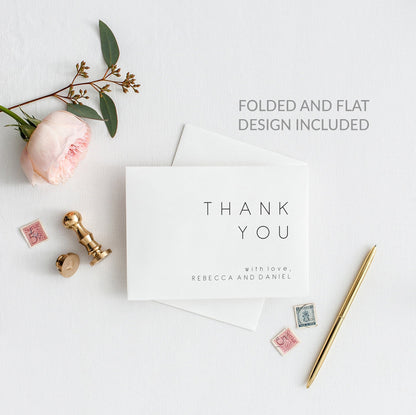 Wedding thank you card Template | Printable Thank you card | Editable Thank you card | Elegant Wedding thank you card 115