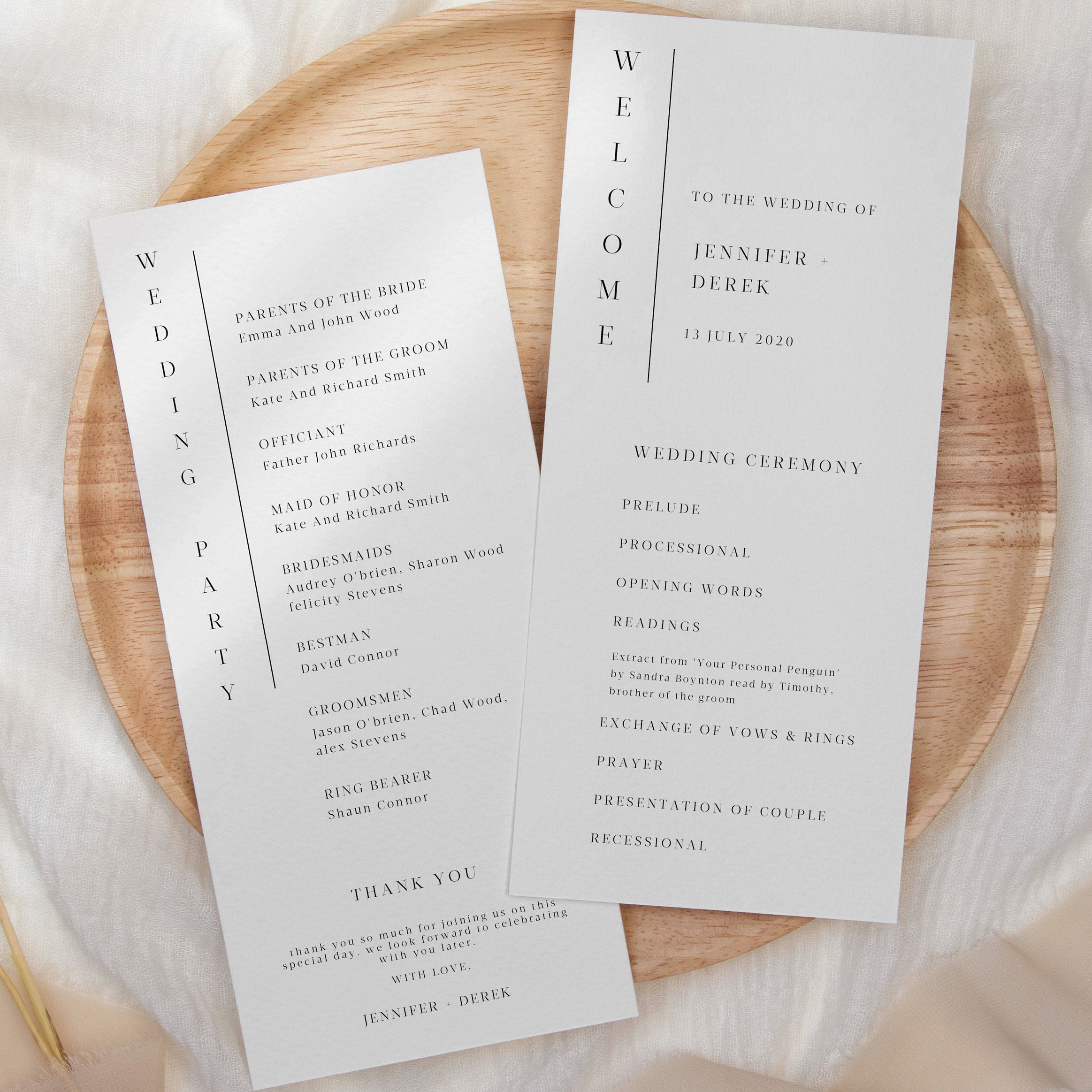 Minimalist Wedding Program – Make Me Digital: printable event ...