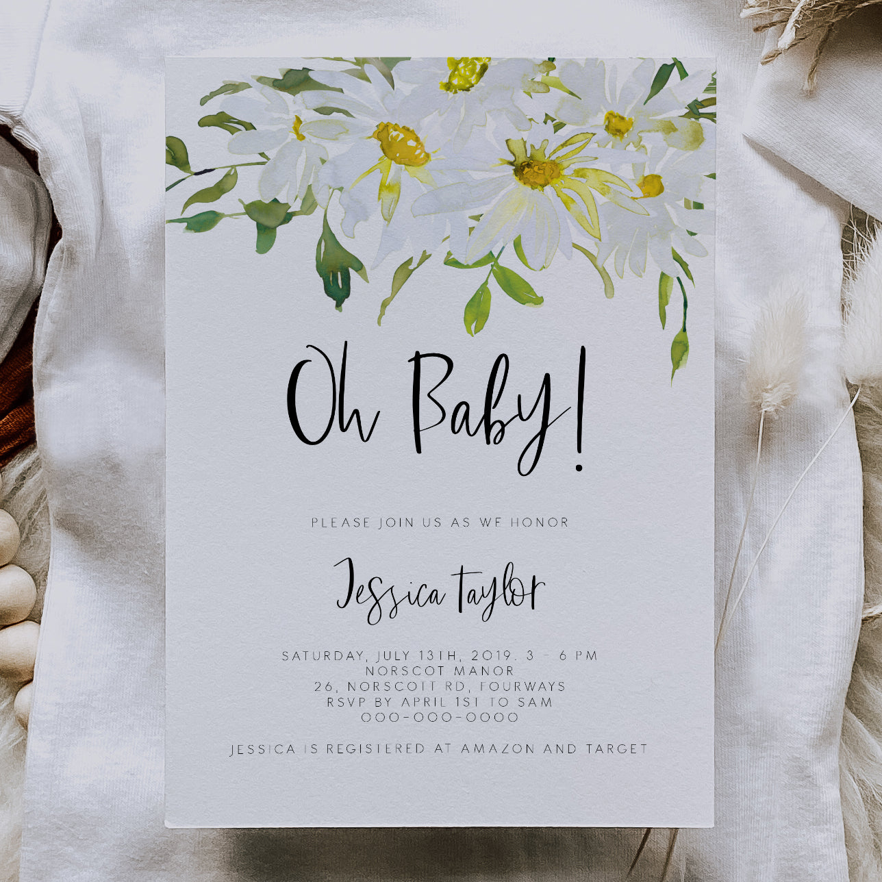 Daisy shops baby shower invitations